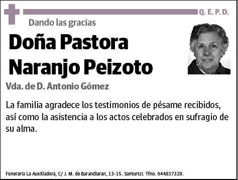 NARANJO PEIZOTO,PASTORA