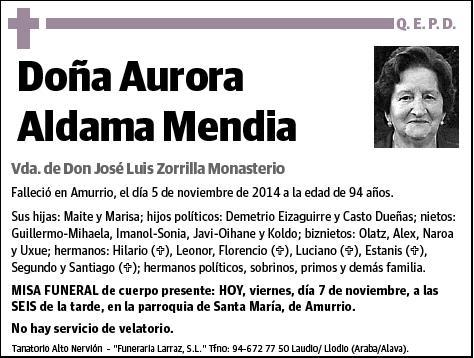 ALDAMA MENDIA,AURORA