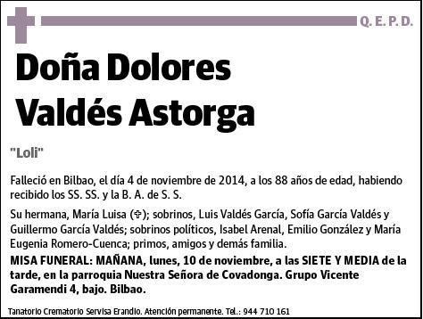 VALDES ASTORGA,DOLORES