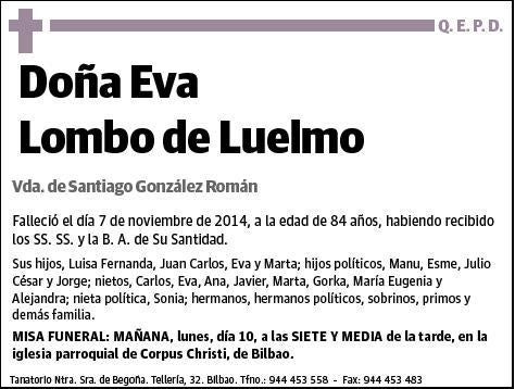 LOMBO DE LUELMO,EVA