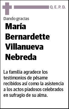 VILLANUEVA NEBREDA,MARIA BERNARDETTE