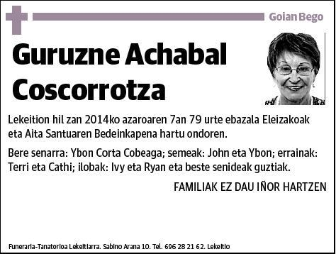 ACHABAL COSCORROTZA,GURUZNE