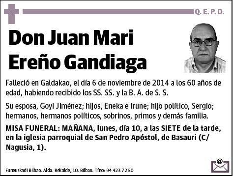 EREÑO GANDIAGA,JUAN MARI