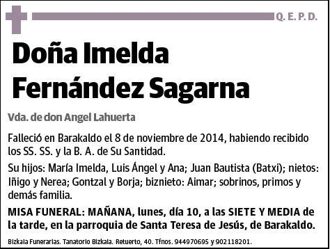 FERNANDEZ SAGARNA,IMELDA