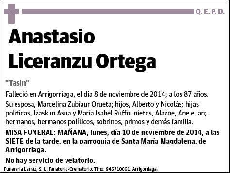 LICERANZU ORTEGA,ANASTASIO