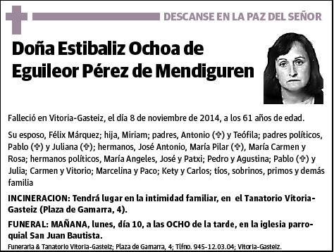 OCHOA DE EGUILEOR PEREZ DE MENDIGUREN,ESTIBALIZ