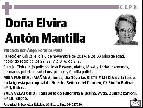 ANTON MANTILLA,ELVIRA