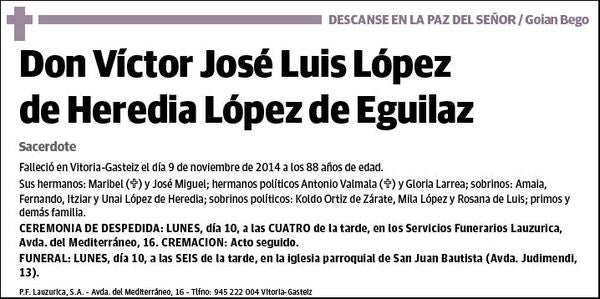 LOPEZ DE HEREDIA LOPEZ DE EGUILAZ,VICTOR JOSE LUIS