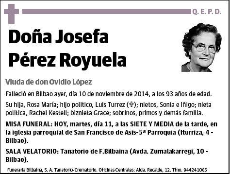 PEREZ ROYUELA,JOSEFA