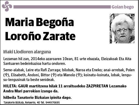 LOROÑO ZARATE,MARIA BEGOÑA