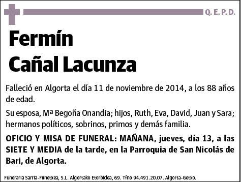 CAÑAL LACUNZA,FERMIN