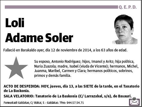 ADAME SOLER,LOLI