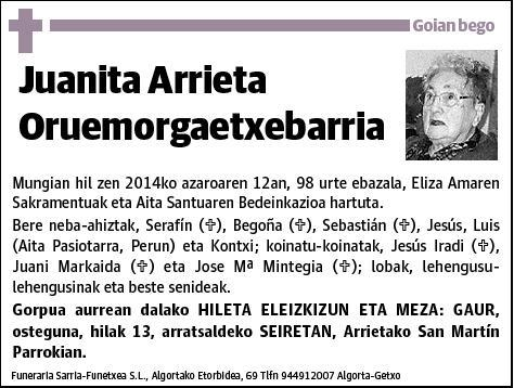 ARRIETA ORUEMORGAETXEBARRIA,JUANITA