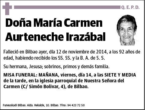 AURTENECHE IRAZABAL,MARIA CARMEN