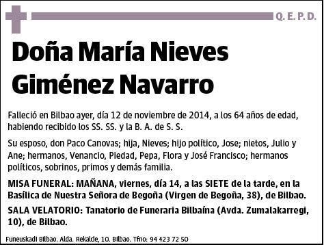 GIMENEZ NAVARRO,MARIA NIEVES