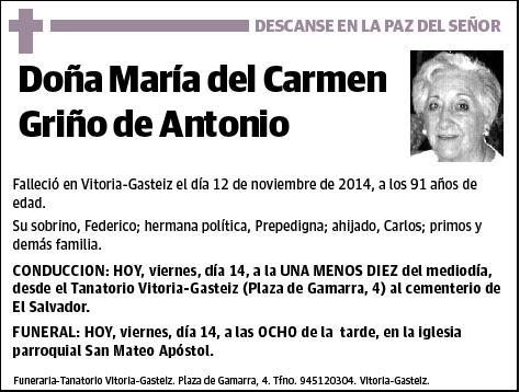 GRIÑO DE ANTONIO,MARIA DEL CARMEN