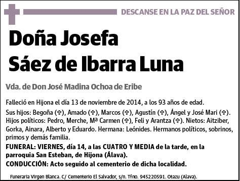 SAEZ DE IBARRA LUNA,JOSEFA