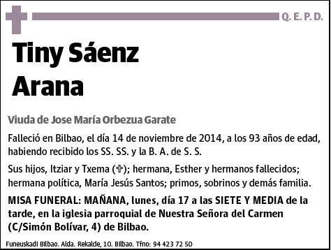 SAENZ ARANA,TINY