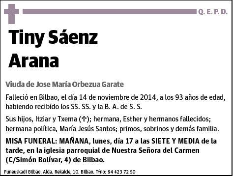 SAENZ ARANA,TINY