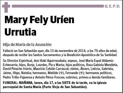 URIEN URRUTIA,MARY FELY