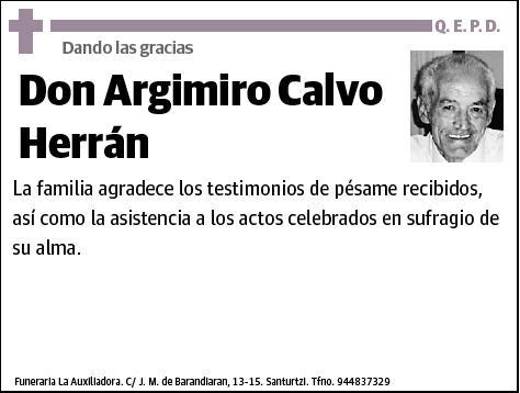 CALVO HERRAN,ARGIMIRO