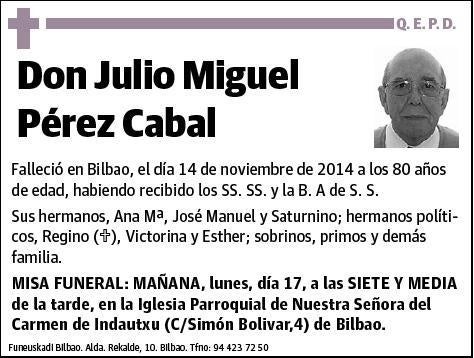 PEREZ CABAL,JULIO MIGUEL