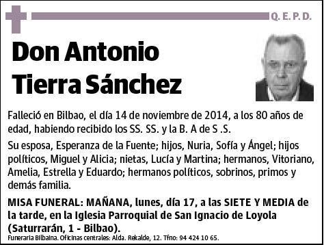 TIERRA SANCHEZ,ANTONIO