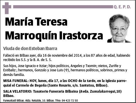 MARROQUIN IRASTORZA,MARIA TERESA