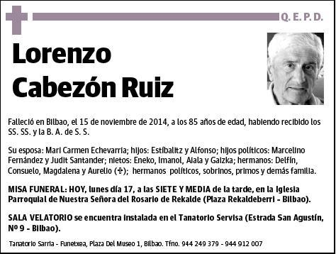 CABEZON RUIZ,LORENZO