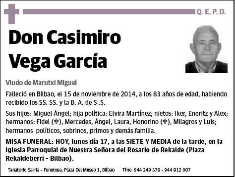 VEGA GARCIA,CASIMIRO