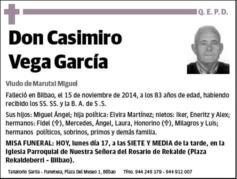 VEGA GARCIA,CASIMIRO