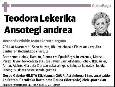 LEKERIKA ANSOTEGI,TEODORA