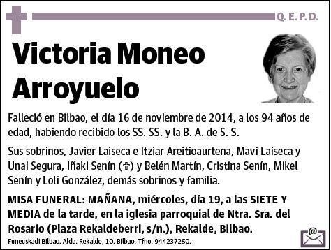 MONEO ARROYUELO,VICTORIA