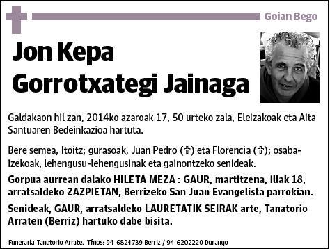 GORROTXATEGI JAINAGA,JON KEPA