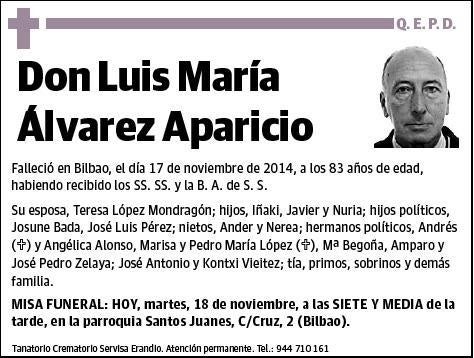 ALVAREZ APARICIO,LUIS MARIA