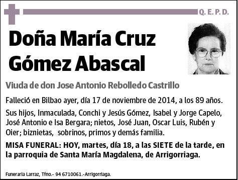 GOMEZ ABASCAL,MARIA CRUZ