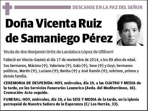 RUIZ DE SAMANIEGO PEREZ,VICENTA