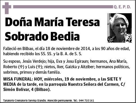 SOBRADO BEDIA,MARIA TERESA