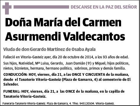 ASURMENDI VALDECANTOS,MARIA DEL CARMEN