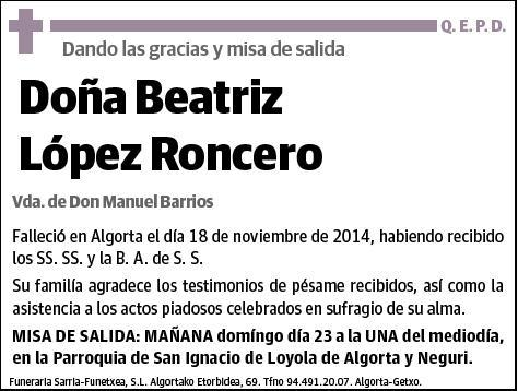 LOPEZ RONCERO,BEATRIZ