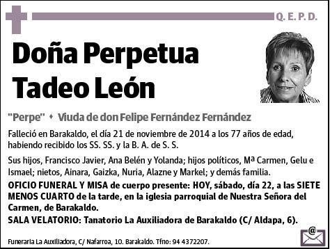 TADEO LEON,PERPETUA