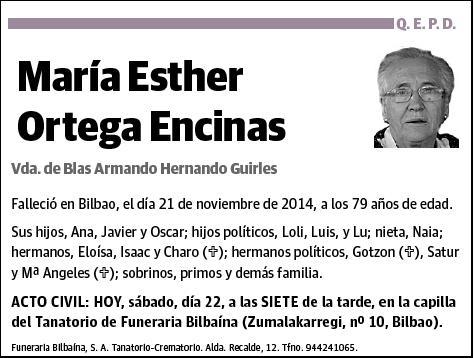 ORTEGA ENCINAS,MARIA ESTHER