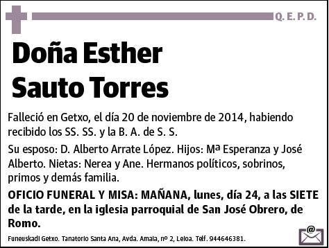 SAUTO TORRES,ESTHER