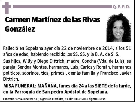 MARTINEZ DE LAS RIVAS GONZALEZ,CARMEN