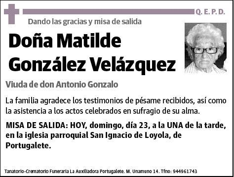 GONZALEZ VELAZQUEZ,MATILDE