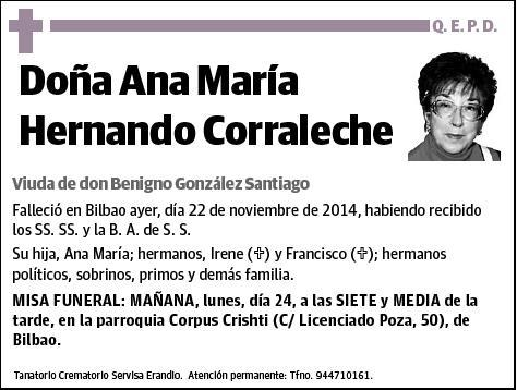 HERNANDO CORRALECHE,ANA MARIA