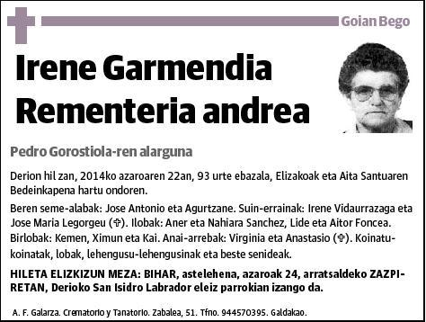 GARMENDIA REMENTERIA,IRENE