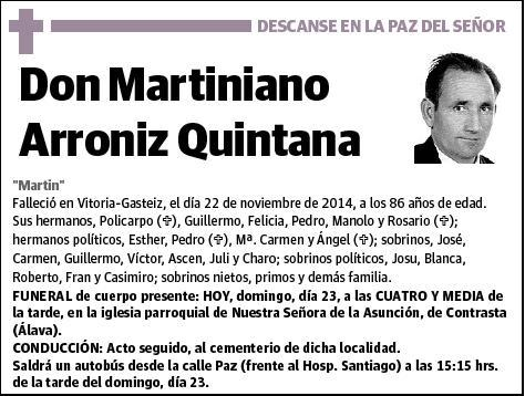 ARRONIZ QUINTANA,MARTINIANO