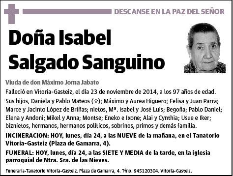 SALGADO SANGUINO,ISABEL