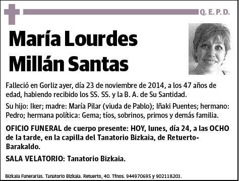 MILLAN SANTAS,MARIA LOURDES